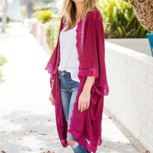 Amaryllis Boho Crochet Edge Cardigan